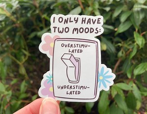 Relatable Sticker Audhd/ Adhd/ Autism: Overstimulated Vs Understimulated | Handmade Neurodiversity Sticker - Etsy