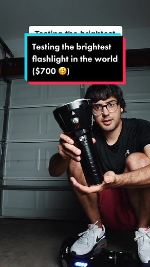 Testing the brightest flashlight in the world 🔦… $700 on Amazon 🤯 #gadget #flashlight #tools #cooltech #fyp #unnecessaryinventions