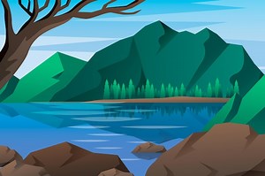 Free Vector | Natural landscape - background for video conferencing