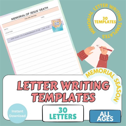 Memorial Letter Writing Templates: for JW Memorial Season Invitations Ministry (PDF Download) - Etsy
