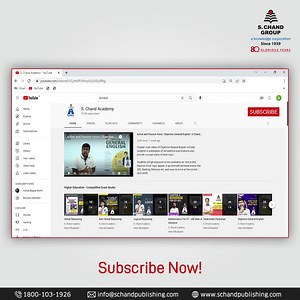 Our YouTube channel is the perfect way to stay updated on the latest book editions, engaging content, and personalized learning experiences. Get notified when we upload new videos and be on the lookout for more content coming your way soon! Subscribe Now: https://bit.ly/3PW7PDT #SChand #SChandPublishing #YouTube #Subscribe #NewVideos #EngagingVideo #Books #eBooks #Education #Learning | S Chand And Company Limited