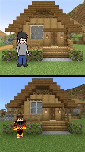 Two Friends, Two Homes: Minecraft Building Challenge #shorts