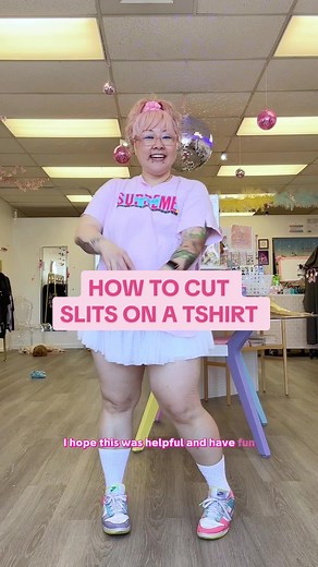 👚✂️updated tutorial on how I cut my shirts! this time, i included how to make more room in the neck and arms as well as rounding out the shape of the shirt. i love cutting my shirts like this because not only does it look great over skirts, but also it's a lot more flattering to people with curves. in addition, it's perfect for providing ventilation on a hot day. also, t-shirt material doesn't fray so you don't really need to do anything additional to the shirts but if you're feeling fancy, you