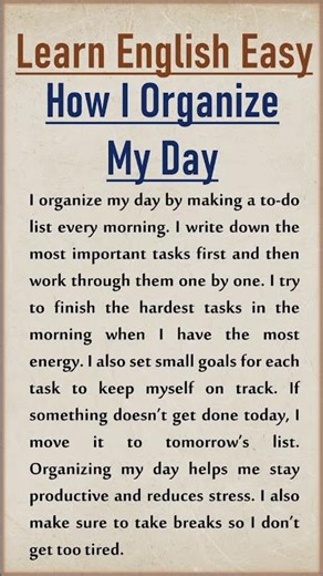 How I Organize My Day? #shorts #english #englishmerl #englishreading #englishgrammar #education