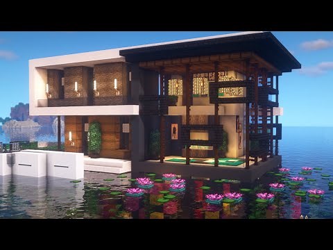 Minecraft: How to Build a Modern Lake House - [Relaxing Tutorial]