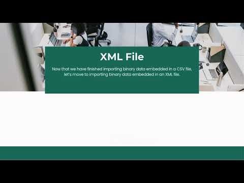 How to import binary data where data is embedded inside business data CSV, XML, JSON format?