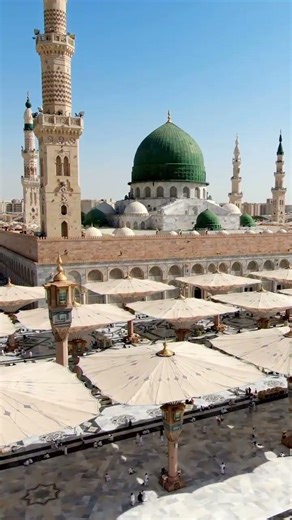 Beautiful view of Masjid E Nabawi from drone camera #shorts