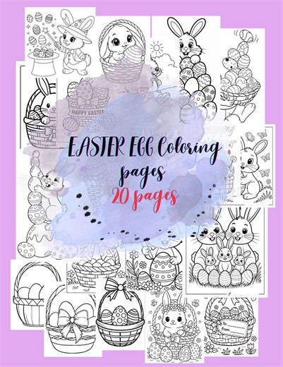 Easter Coloring Pages | 56 Printable Bunny, Egg, Chick Designs (PDF) - Etsy