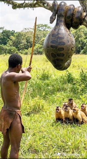 Anaconda Swallows Two Monkeys — Until a Brave Man Saves Them! 🐍🙊🔥