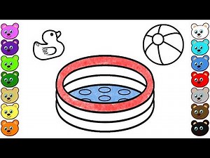 Inflatable Pool and Toys Coloring Page