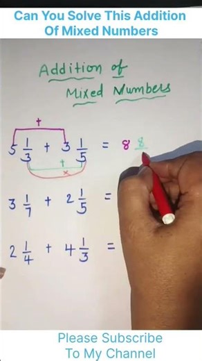 Addition Of Mixed Numbers #braintestsolution#basicproblems #mathpuzzle #mathproblem #mathstricks