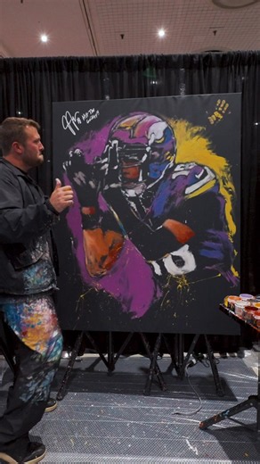 Painting Justin Jefferson Live in 10 Minutes at Fanatics Fest