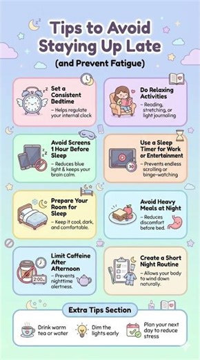 Tips to Avoid Staying Up Late and Prevent Fatigue