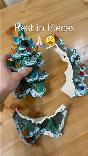 Can my Grandma’s vintage ceramic Christmas tree be saved? #nostalgicchristmas #70s #christmasdecor