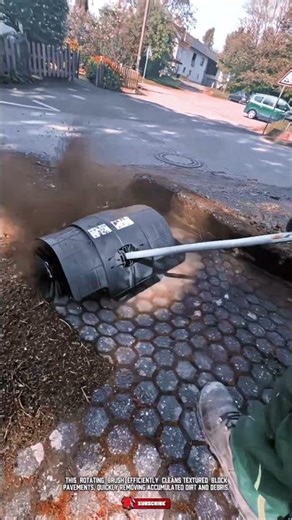 Practical rotating brush tool for cleaning pavements