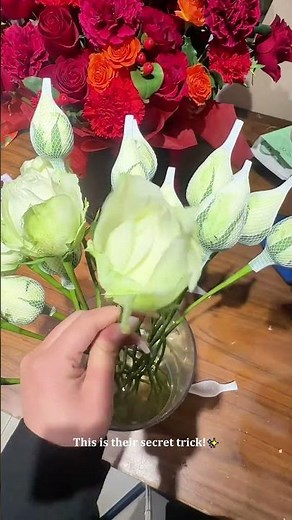 Florist's Secret Finger Flick Makes Roses INSTANTLY Bloom! 🤯 #flowers #florist #lifehacks