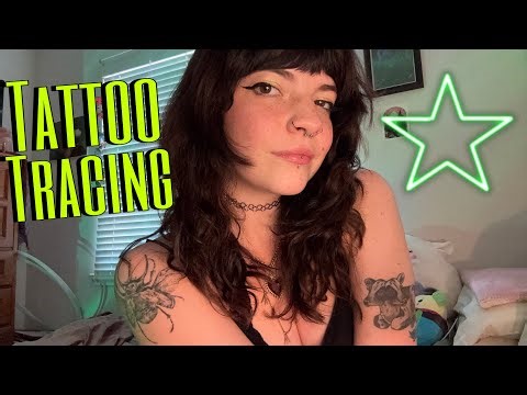 ASMR TATTOO TRACING | m0uth sounds, whispers & showing you my tats 🖤 #asmrtriggers