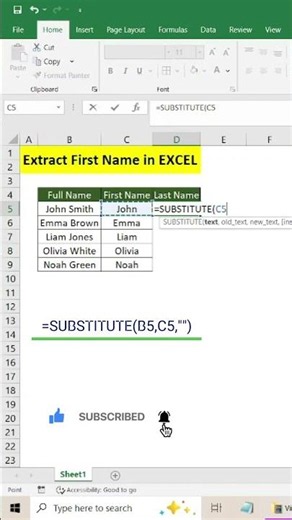 How to Separate First and Last Name in Excel (Formula)