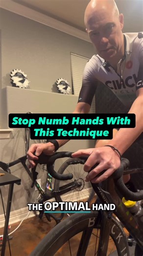 CINCH Cycling on Instagram: "Numb hands? Losing power on the bike? Your hand position might be the problem. Here’s the optimal way to ride the hoods for power transfer, control, and to prevent numb hands. 1️⃣ Start with the setup Use the heel of your hand, that hard, edge of your hand, and place it right where the hood meets the handlebar. 2️⃣ Lock it in Wrap your thumbs around the inside of the hoods. Thumb + heel of the hand = your lock. This combo holds you on the bike, keeps you stable, and 