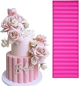 mostsom Silicone Lace Mold for Cake Decorating, Edible Gumpaste Embossing Cylinder Lace Mat, Fondant Imprint for Cupcake, Candy, DIY Clay, Epoxy Resin, Sugar Craft Baking (F_ 3D Cylinder)