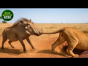 The most brutal battle between warthogs and predators ever recorded | animal attacks