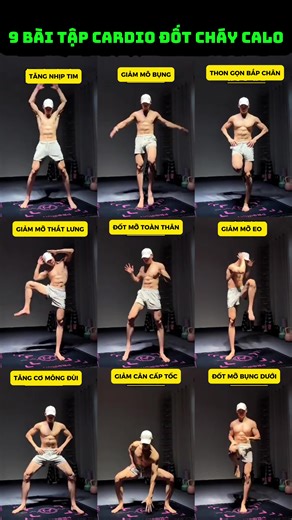 9 bài tập cardio đốt mỡ cực cháy dành cho ngày cuối tuần đây ạ 🚀🔥 #phongymmini #tapluyentainha #cardio #dotcalo #dotmo