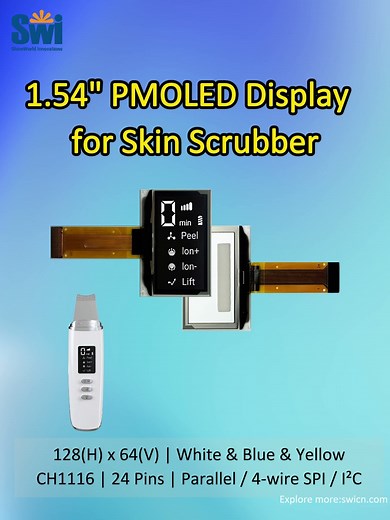 1.54" PMOLED in a Skin Scrubber Device