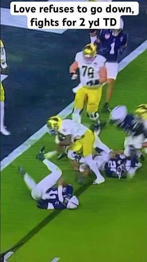 Notre Dame vs Penn State: Jeremiyah Love fights for 2 yd TD #highlights #football #shorts