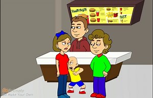 Caillou misbehaves at KFC and gets grounded
