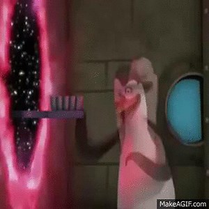 Penguin toothbrush on Make a GIF