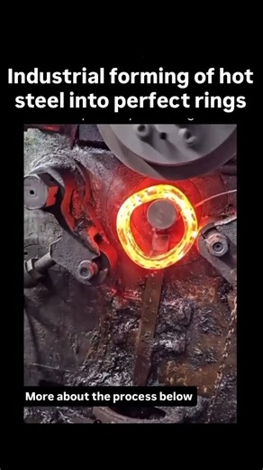 Stem Antics | 🔥 The process is called ring rolling — a type of hot metal forming used in heavy industrial manufacturing. Here’s what’s happening: 1️⃣ A... | Instagram