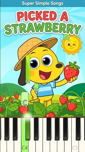 🍓Picked a Strawberry - Super Simple Songs Piano Tutorial Short