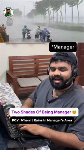 32K views · 29 comments | Two shades of manager  #corporate #job #manager #rain | Software Duniya Awaralu | Facebook