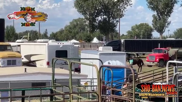 National Indian Relay Championships qualifying races - Day 2 - Heat 3 - September 7, 2023 at the Eastern Idaho State Fair where Tissidimit Team and rider Azeri Coby won first, second was Young Money and rider Myles Murray while third was Frankie Gould riding for Boogie Boys. (Joseph Wadsworth video) | Sho-Ban News