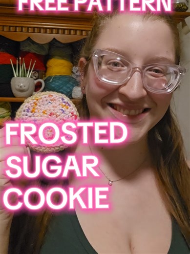 Sugar Cookie FREE PATTERN! This is one of our top two kits, it's a fun project for a beginner and pretty true to size! #valentinesday #crochet #crochetersoftiktok #cookie #handmade
