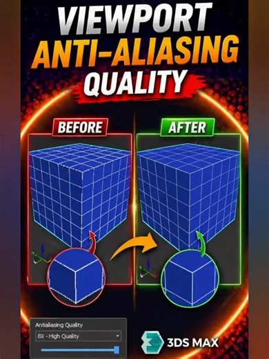 Fix Jagged Edges in 3ds Max Viewport (Anti-Aliasing Tutorial) #3dsmax #shortvideo #3dtutorial #tips