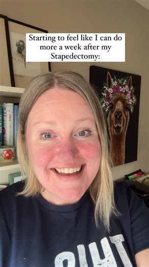 How wild is it that my surgeon used a laser to vaporize my stapes bone in my middle ear, replace it with titanium, and anchor it to the outside of my middle ear! #hearingloss #otosclerosis #stapedectomy #hardofhearing