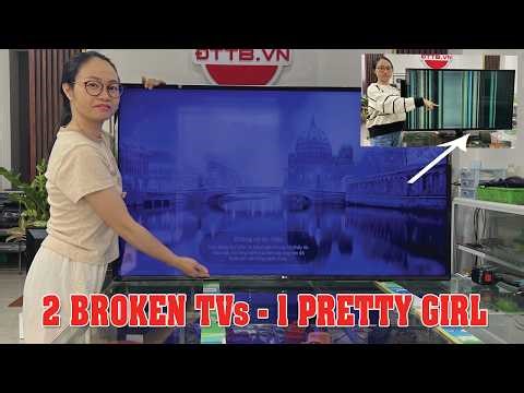2 Broken TVs, 1 Pretty Girl - She Fixes Both with Amazing Skills!