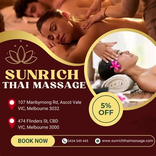 Sunrich Thai Massage Opening in Melbourne CBD