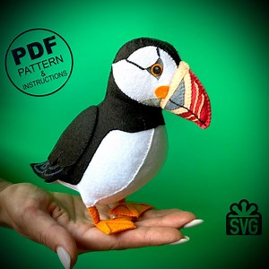Felt Puffin Bird Sewing Pattern PDF and SVG. Felt Birds Pattern and Step by Step Tutorial. Felt Toys Pattern. - Etsy UK