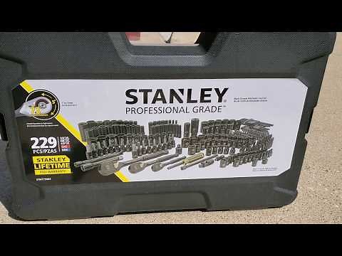 BEST !!!!STANLEY Professional Grade Black Chrome NEW Mechanics Tool Set (Socket Set-229 pieces)