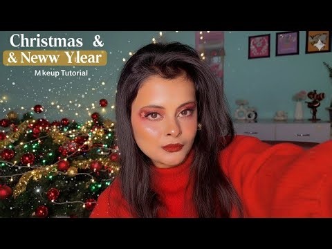 🎄 Christmas Eve & New year Party Makeup Look 💄 ✨️ 