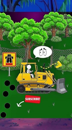 Siren bulldozer, The front opens wide and is ready to devour anything! 😱 #cartoon