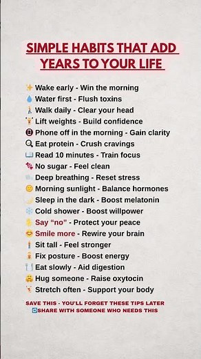 Simple Habits That Add Years to Your Life 🧠✨ (Science-Backed Daily Routine)