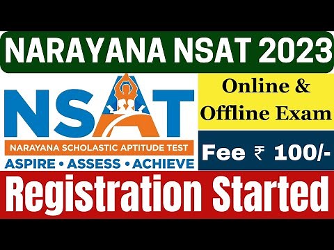 Narayana Coaching Scholarship Cum Admission Test 2023 | NSAT 2023 | Registrations Open