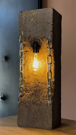 2.6M views · 12K reactions | How to make a vintage lamp using cement and metal chains! ️直⛓️ #cement #metal #lamp #trick | Beamish DIY | Facebook