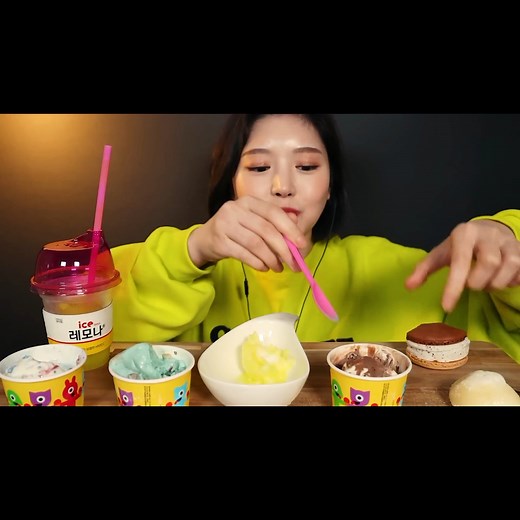 IND SUB)Mukbang ASMR Menu Baru Baskin Robins Ice Lemona & Lemona Blast Korean Eating Show | Ada Yang Baru