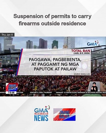 Suspension of permits to carry firearms outside residence | Unang Balita