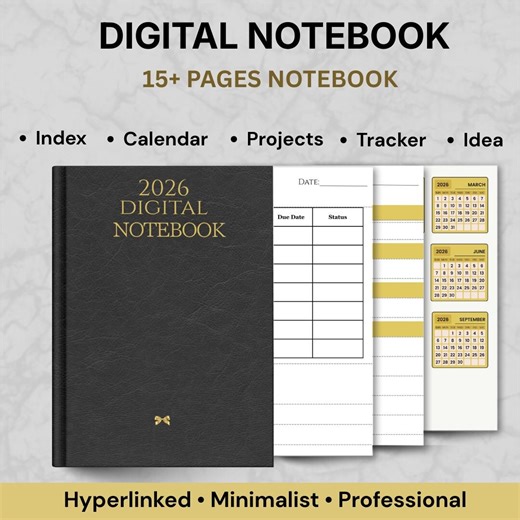 Digital Notebook With Hyperlinks, iPad Planner, Good Notes Template, Minimalist Journal, Daily Professional Notebook - Etsy UK