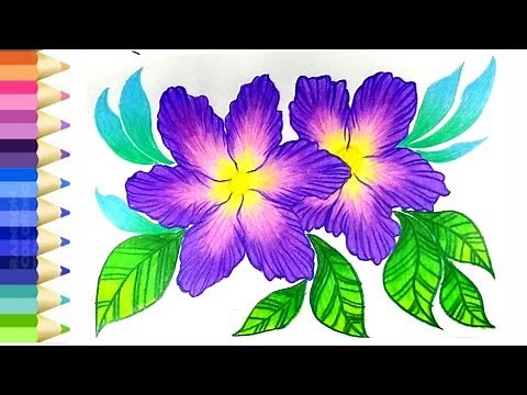 How To Draw and Coloring Flower l วาดภาพระบายสีดอกไม้สวยๆ ตามจินตนาการ